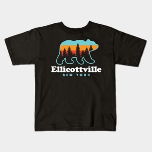 Ellicottville New York Bear Ski Kids T-Shirt